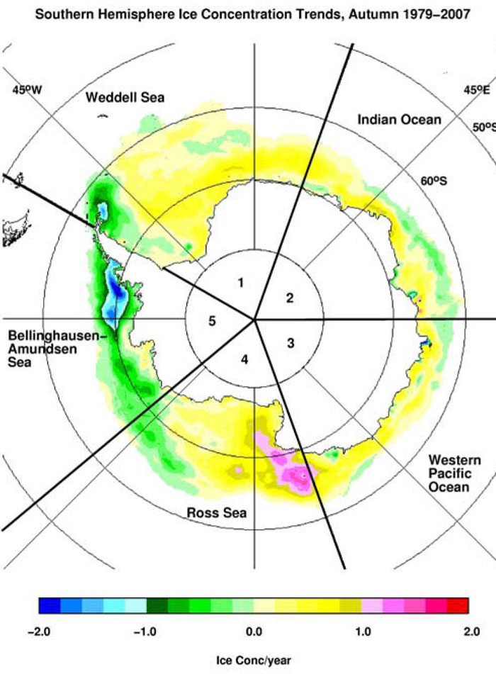 Meereiskonzentration in der Antarktis