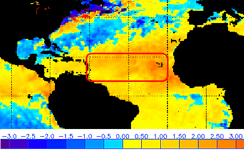 Anomalien der Meeresoberflächentemperaturen im April 2010