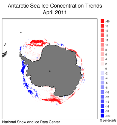 Trends der Meereis-Konzentration in der Antarktis