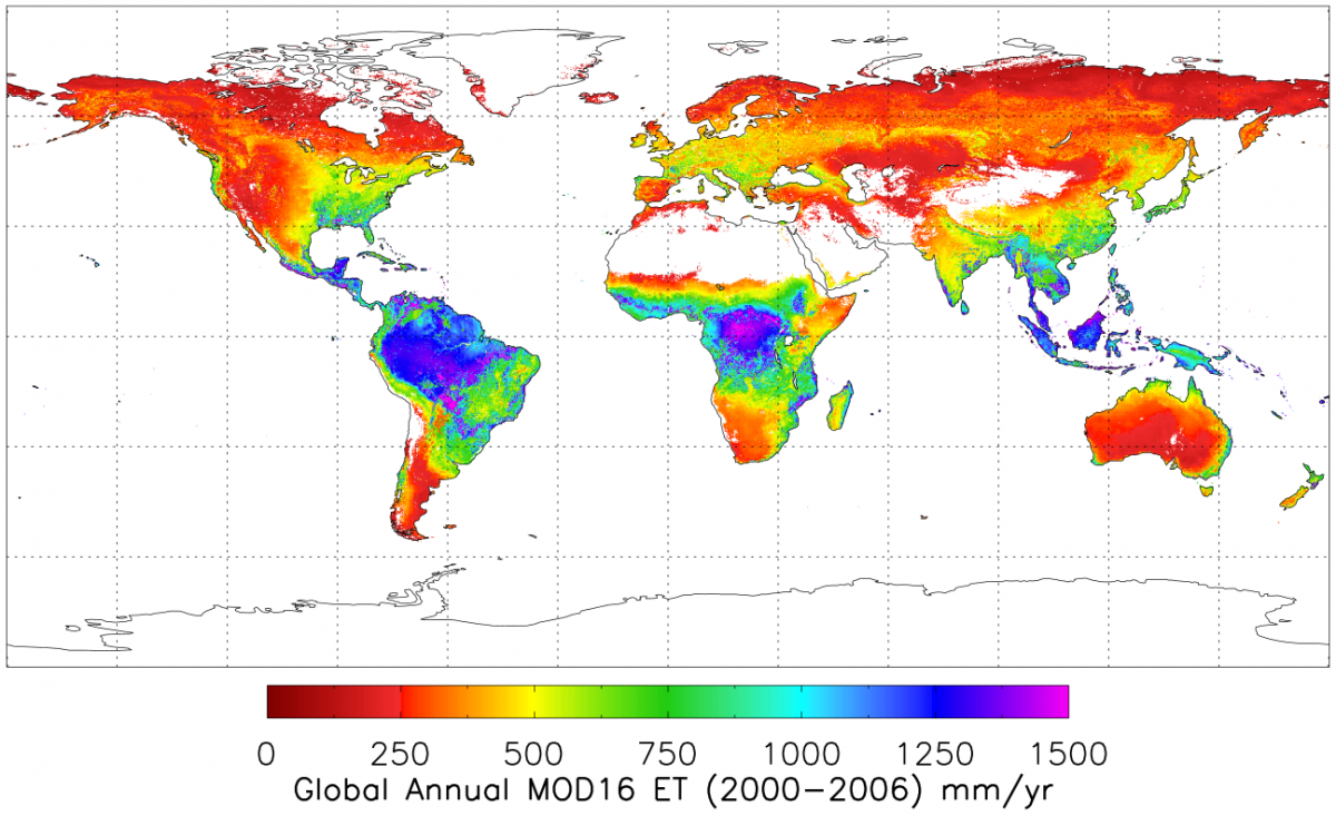 Global Average evapotranspiration 2000-2006