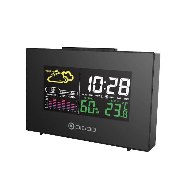 Digoo DG-C3 Uhr mit Thermometer/Hygrometer und Farbdisplay